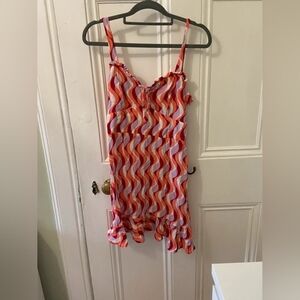 Vibrant Wavy Pattern Dress
